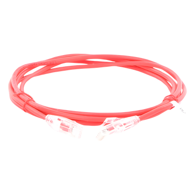 Cable de Parcheo Slim UTP Cat6A - 2 Metros (6.56 Pies) Rojo, Diámetro Reducido (28 AWG) - Imagen 5