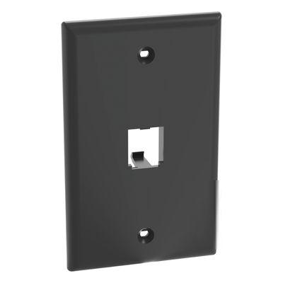 Placa de Pared Vertical Clásica, Salida Para 1 Puerto Mini-Com, Color Negro - Imagen 3