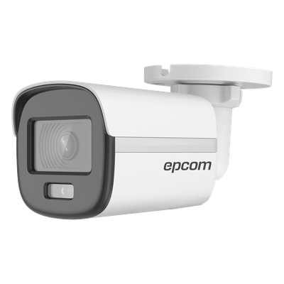 Bala TURBOHD 2 Megapíxel (1080p) / Lente 2.8 mm / ColorVu / Imagen a color 24/7 / METAL / Luz Blanca 20 mts / Exterior IP67 / TVI-AHD-CVI-CVBS / dWDR