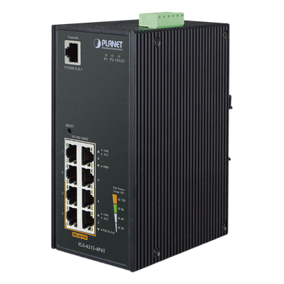 Switch industrial Administrable 4 puertos 1000Mbps, 4 puertos PoE