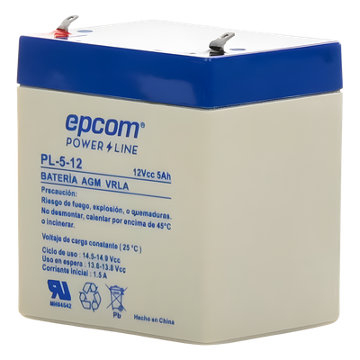 Batería 12 Vcc / 5 Ah / UL / Tecnología AGM-VRLA / Para uso en equipo electrónico Alarmas de intrusión / Incendio/ Control de acceso / Video Vigilancia / Terminales F1 / Cargador recomendado CHR-80. - Imagen 5
