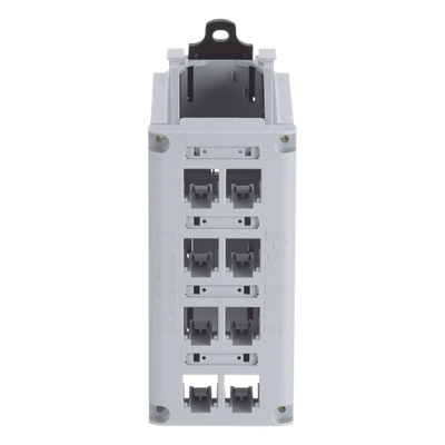 Panel de Parcheo Modular para Cobre, de Instalación en Riel DIN Estándar de 35 mm (1.38 pulgadas), 8 Puertos Mini-Com, Color Gris - Imagen 3