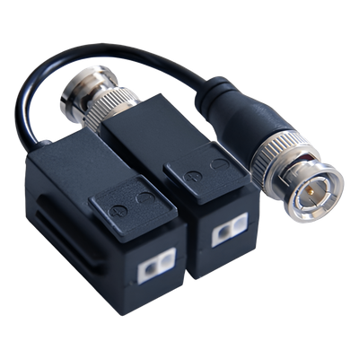 Kit de Transceptor (Balluns) TURBOHD con Boton Push / Hasta 8 MP (4K) / 100% Cobre / Soporta HD-TVI / AHD / CVI / CVBS / Audio por Coaxitron / Datos para Menu de Configurar de Cámaras 