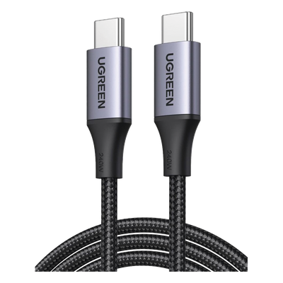 Cable USB-C a USB-C | 2 Metros | Potencia de Carga 240W | 48V/5A | PD3.1 /3.0 | 480 Mbps | Chip E-Market | Carcasa de Aluminio | Nylon Trenzado.