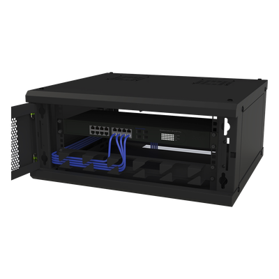 Gabinete de Pared Fijo, Con 4 Unidades de Rack, de 19 in, Fabricado en Acero, Puerta Perforada. - Imagen 6