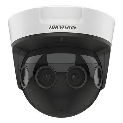 PanoVu Series / Vista Panorámica 180° / 16 Megapixel en Total / 4 Lentes 2.8 mm (4 Lentes 4 Megapixel) / 20 mts IR / Exterior IP67 / IK10 / 12 Vcc / PoE+ / Micro SD