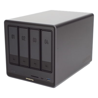 NAS UGREEN NASync DXP4800 Plus / Procesador Intel Pentium Gold 8505 5 Núcleos / 4 Bahías SATA + 2 M.2 NVMe PCIe 4.0 / 8GB DDR5 Expandible a 64GB / 10GbE + 2.5GbE / USB 3.2 Gen 2 Tipo C / HDMI 4K / Sistema Almacenamiento Conectado Red - Imagen 3