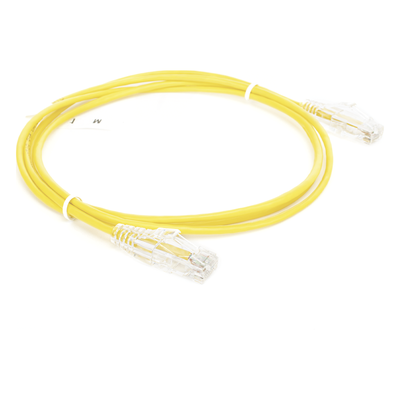 Cable de Parcheo Slim UTP Cat6 - 1 Metro (3.28 Pies), Amarillo, Diámetro Reducido (28 AWG) - Imagen 4