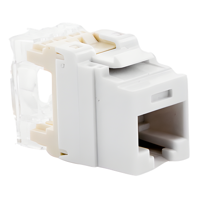 Jack Keystone / Cat 5e / RJ45 / Terminación 110 / T568A/B / 1 Puerto / Blanco - Imagen 4