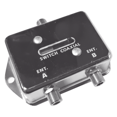 Deslizable Interruptor Coaxial A-B para CCTV, 75 Ohm, 2 Entradas/ 1 Salida, F Hembras.