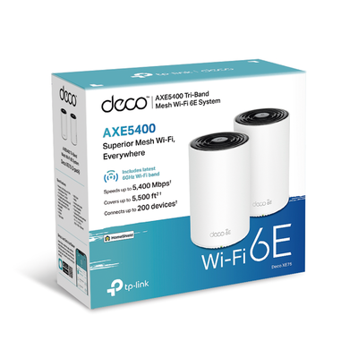 Kit 2 Routers Inalámbricos MESH Interior para Hogar / Doble Banda Wi-Fi 6E AX5400 Mbps / 3 Puerto Gigabit WAN/LAN / 4 Antenas Internas / Administración Mediante la App Deco (iOS, Android) / Protección HomeShield - Imagen 4