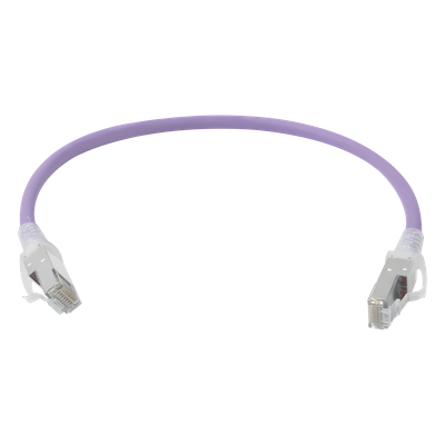Patch Cord Z-MAX Cat6A S/FTP, CM/LS0H, 1ft, Color Violeta, Versión Bulk (Sin Empaque Individual)
