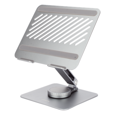 Soporte Giratorio de Aluminio para Laptop | Giratorio 360° | Función de Bloqueo | Soporta Laptops de 10 a 17.3''| Capacidad de Carga 5Kg | Excelente Estabilidad | Diseño Ergonómico | Altura y Angulo Ajustable | Plegable y Port& - Imagen 3