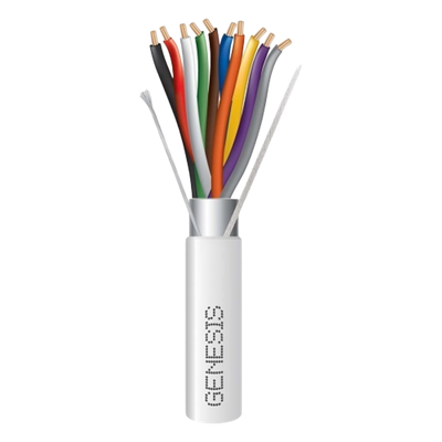 Carrete de 305 Metros (1000 Pies) / Cable de Cobre / 10x18 AWG / Plenum / Color Blanco / Blindado / Para Aplicaciones de Alarmas de Intrusión / Control de Acceso / Automatización / Interfonos y Tv Porteros