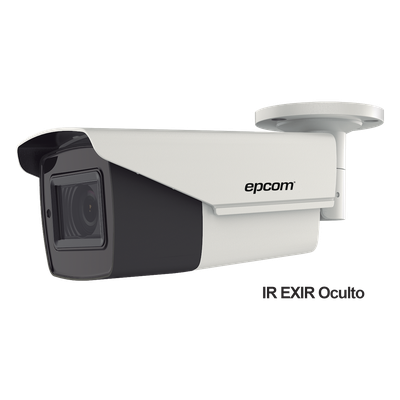 Bullet TURBOHD 4K (8Megapixeles) / Lente Mot. 2.7 a 13.5 mm / Potente IR EXIR de 80 mts / Exterior IP67 / 12 Vcc - 24 VCA / dWDR