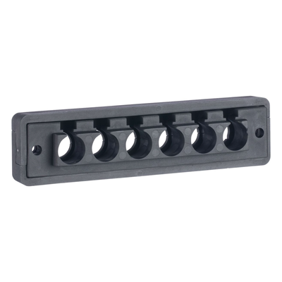 Pasacables de 6 Orificios en Línea 4.41" X 0.67" IP65, para Cables Terminados, Color Negro - Imagen 4