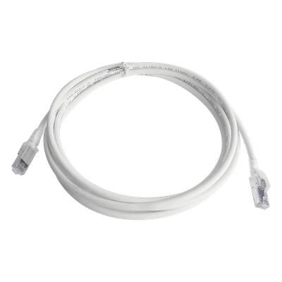 Patch Cord Z-MAX Cat6A S/FTP, CM/LS0H, 3.05 Metros (10 Pies), Color Blanco, Versión Bulk (Sin Empaque Individual)