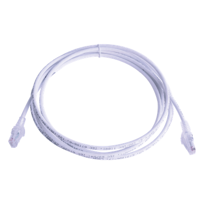 Patch Cord MC6 Modular Cat6 UTP, CM/LS0H, 3.05 Metros (10 Pies), Color Blanco, Versión Bulk (Sin Empaque Individual)