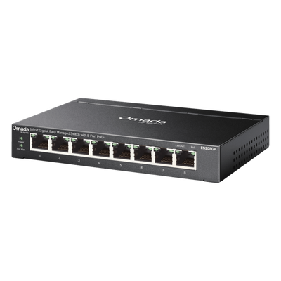 Switch Gigabit Easy Managed 8 Puertos / PoE+ 64W / Cloud Management Omada / 16 Gbps Switching / Fanless / Desktop-Wall Mount - Imagen 4