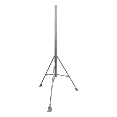 Mástil de 2" x 1.5 metros con Tripie para Instalación en losa. Acero Galvanizado en Caliente.
