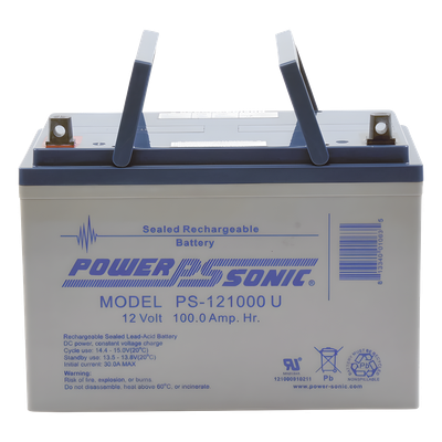 Batería 12V, 100AH, Para Respaldo, Tecnologías AGM/VRLA, 10-12 Años Vida Útil, Terminales U, Reconocida UL   