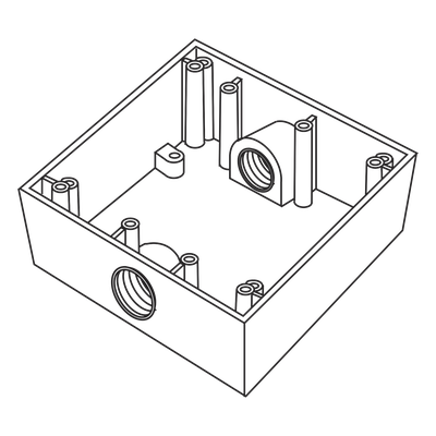 Caja Cuadra de 3/4" a Prueba de  Intemperie/ Cuenta con 2 salidas.