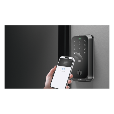 Cerradura Inteligente con Huella Digital LNDU HK01W / WiFi Integrado / Compatible Apple HomeKit / Teclado Táctil / 8 Baterías AA / Escaneo iPhone-Apple Watch-Fob / Bloqueo Manual y Automático / Exterior IP54 - Imagen 3