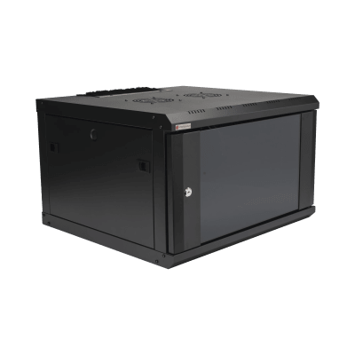 Gabinete de Pared Desarmado / 6U / 19 Pulgadas / 600 x 550 x 382 mm / Cristal Templado 5 mm / Carga Estática 60 kg / Acero SPCC RAL 9004 / IP20 Interior / RoHS - Imagen 4