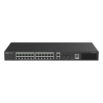 Switch Smart PoE con 24 puertos Gigabit PoE 802.3af/at + 2 SFP para fibra 1Gb, gestión gratuita desde la nube, 370w - Imagen 3
