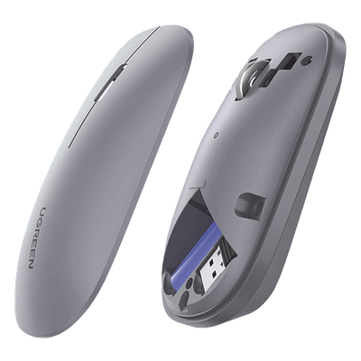 Mouse inalámbrico 2.4 GHz | Ultra Delgado y Silencioso | DPI 1000/1600/2000/4000 (Ajustable) | Alcance 10m | Scroll de Aluminio | Adaptable a diferentes superficies | Diseño suave al tacto | Contiene Receptor USB | Color Gris. - Imagen 4