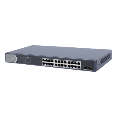 Switch Gigabit PoE+ / Administrable / 24 Puertos 1000 Mbps PoE+ / 2 Puertos SFP / Configuración Remota desde Hik-PartnerPro / PoE Extendido 250 Metros / 370 Watts - Imagen 4