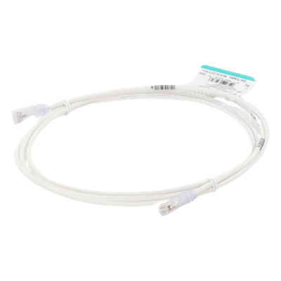 Cable de Parcheo TX6, UTP Cat6, Diámetro Reducido (28AWG), Color Blanco Mate, 2.13 Metros (7 Pies) - Imagen 3