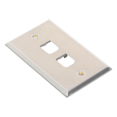 Placa de Pared Vertical, de Acero Inoxidable, Salida Para 2 Puertos Mini-Com - Imagen 5