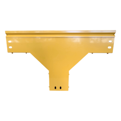 CHFIBER T Vertical de Aluminio para Fibra Óptica, 4" de Peralte, 4" de Ancho y Radio de 8", con Pintura Epóxica Amarilla, Incluye Tapa, un Par de Coples y Tornillería