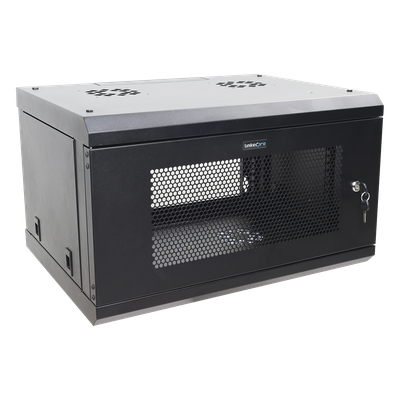 Gabinete de Pared de 6U con Puerta Perforada, 455 mm de Profundidad Total, Rack de 19'', Acero Reforzado Color Negro - Imagen 4