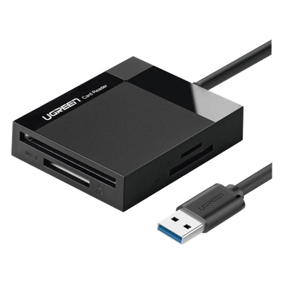Lector de Tarjetas USB-A 3.0  a CompactFlash (CF)/ MemoryStick (MS)/ TransFlash (TF)/ SecureDigital (SD) | 4 en 1 | 5Gbps | Hasta 2TB | Soporta Windows/Mac OS/Linux/Android | Lectura de tarjetas simultánea | Cable de 15cm.