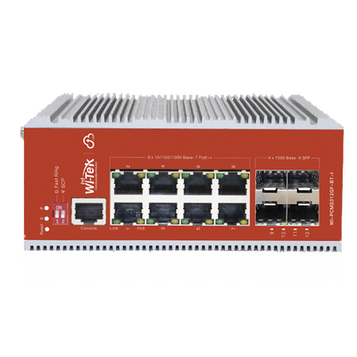 Switch L2+ PoE Industrial / Administración Cloud-Web-CLI / 8 Puertos PoE af/at/bt 100/1000 Mbps / 4 Puertos SFP Gigabit / Presupuesto PoE 460 W / Protocolo ERPS (redundancia enlaces) - Imagen 3