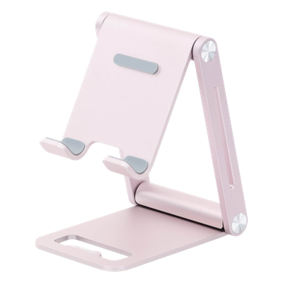 Soporte para Teléfono Celular de Aluminio / Angulo Ajustable / Amplia Compatibilidad con dispositivos de 4.7'' a 7.9'' / Antideslizante / Antiarañazos / Plegable / Color Rosa - Imagen 7