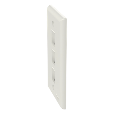 Placa de Pared Vertical, Salida Para 3 Puertos Keystone, Color Blanco Mate - Imagen 4