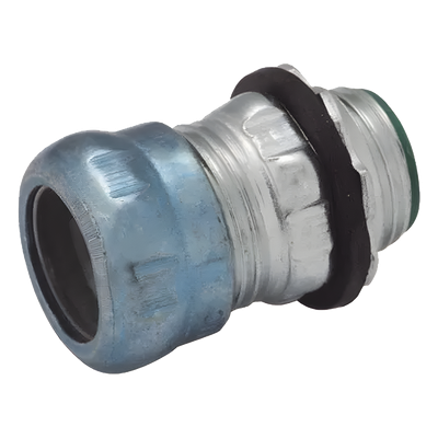 Conector de Compresión Impermeable aislado de Acero Galvanizado para Pared Delgada de 3/4" .