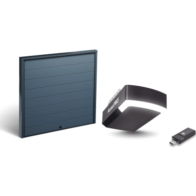 KIT COMPLETO Incluye /Puerta D/ Garage / APDOORL 20x8 Pies / Lisa Linea Central / Color blanco / Insulada / Interfase ACCESSWIFI / Motor FS1000M / 1/2HP / Fuerte/Silencioso/Luz LED/Motor DC .
