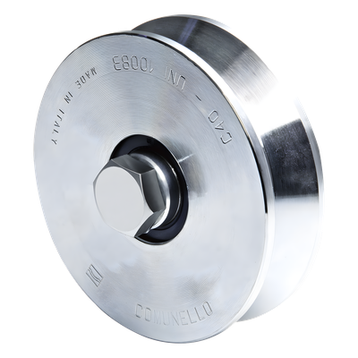 Rueda de 10 cm SIN Soporte Para Puertas Corredizas de Hasta 425 Kg / Canal Tipo "V"