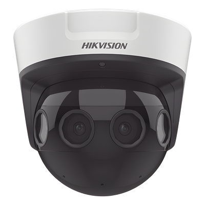 PanoVu Series / Vista Panorámica 180° / 32 Megapixel en Total / 4 Lentes 2.8 mm (4 Lentes 8 Megapixel) / 20 mts IR / Exterior IP67 / IK10 / 12 Vcc / PoE+ / Micro SD