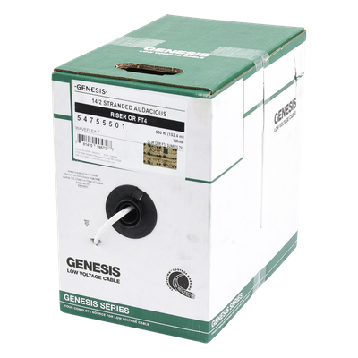 Bobina de 152 Metros (500 Pies) / Cable Audacious / Premium 2 x 14 AWG / Riser / Libre de Oxigeno / Aplicaciones de Audio Profesional - Imagen 3