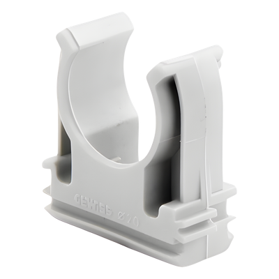 Soporte de presión (Abrazadera), PVC Auto-extinguible, abierto para tubería de 20 mm - Imagen 3