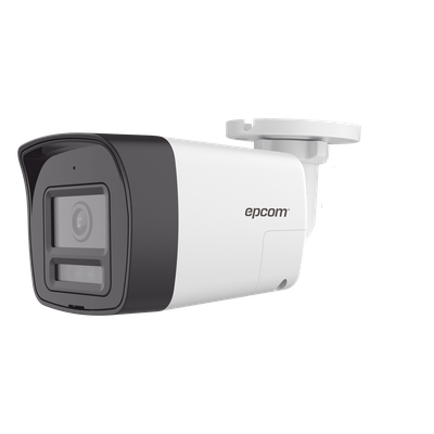 [Audio Bidireccional + Dual Light + ColorVu] Bala TURBOHD 4K (8 Megapixel) / Lente 2.8 mm / 30 mts IR EXIR + 20 mts Luz Blanca / Micrófono y Bocina Integrado / Exterior IP67 / Metal / dWDR