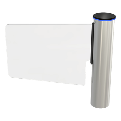 Torniquete Tipo Ala o Bandera Fabricado en Acero Inoxidable 304 con Hoja de Cristal Templado /  Acceso Bidireccional con Corona LED 