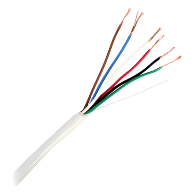 Bobina de 305 Metros (1000 Pies) / 6 x 22 AWG / Cable de Cobre / Tipo CMR / Para Interior / Para Aplicaciones de Control de Accesos / Alarmas de Intrusión / Automatización / Interfonos y TV Porteros