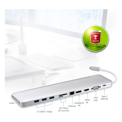 Docking station USB-C multipuerto con power pass-through - Imagen 4