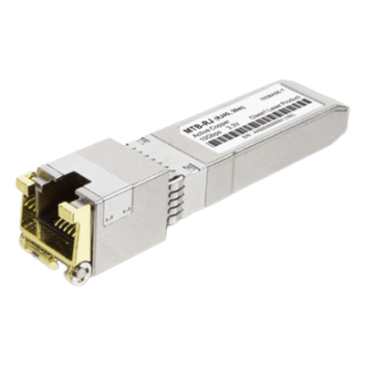 Transceptor Óptico SFP+ a RJ45 / 10 Gbps / Conector RJ45 / 10GBASE-T / Distancia de Hasta 30 m / Operación en Temperaturas Extremas (-40°C a 70°C.